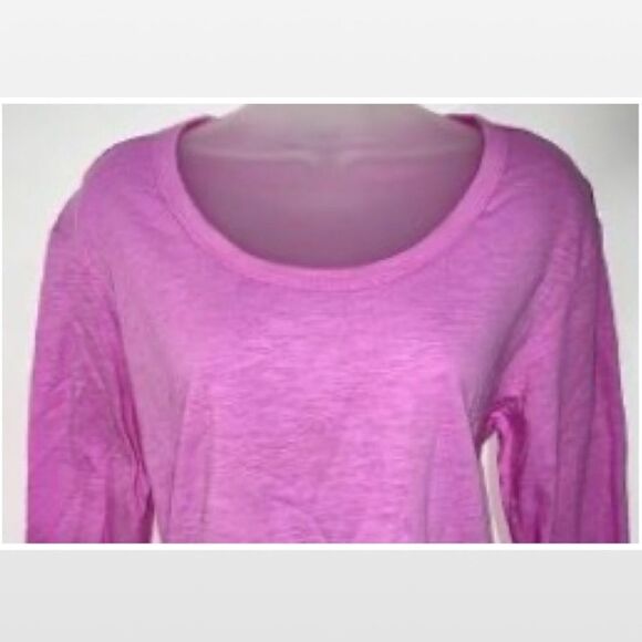 New Falls Creek Top Womens Medium Bright Pink Ruffle Hem Long Sleeve - Picture 3 of 16